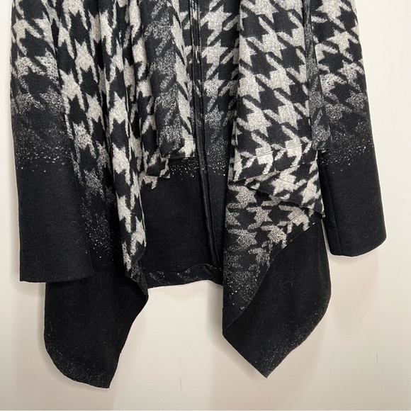 Blacky Dress Berlin Houndstooth Wool Open Front Cardigan Coatigan Sweater - Picture 4 of 10